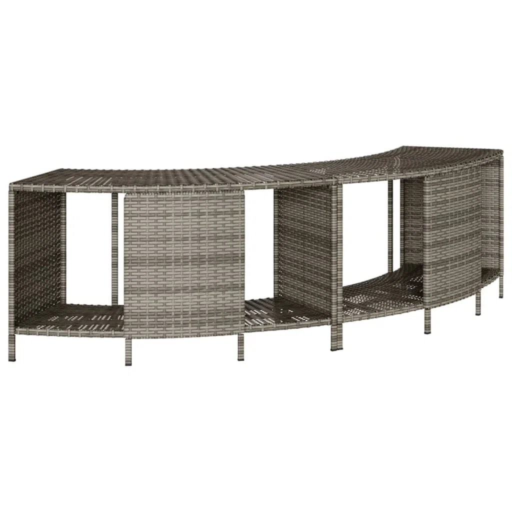 Surround- Poly Rattan storage shelf for round hot tubs- Grey