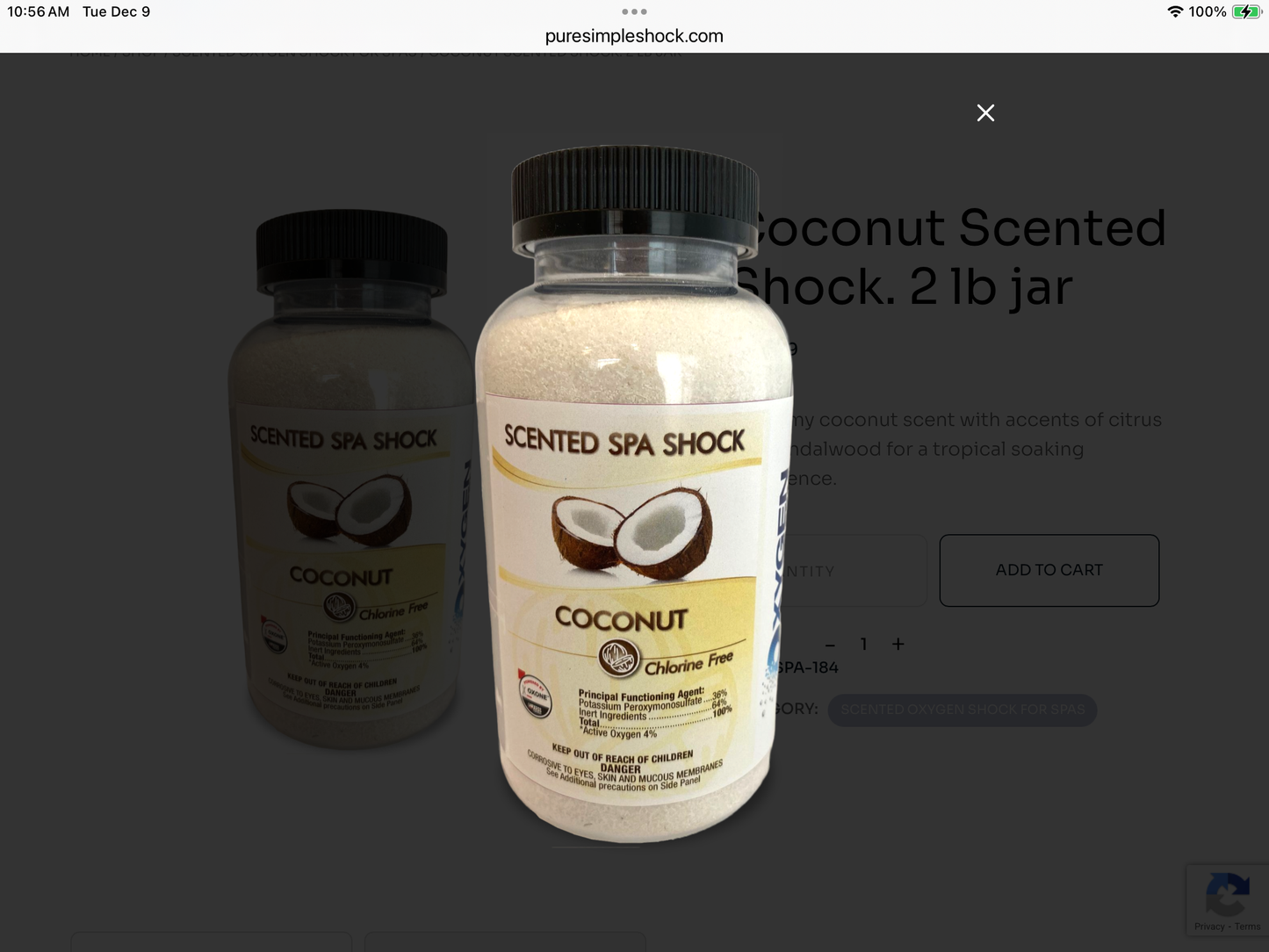Scented Spa Shock Coconut