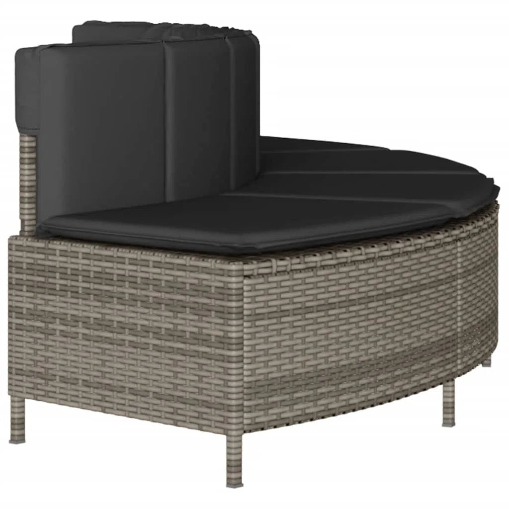 Surround Hot Tub Bench with cushion Poly Rattan-Grey