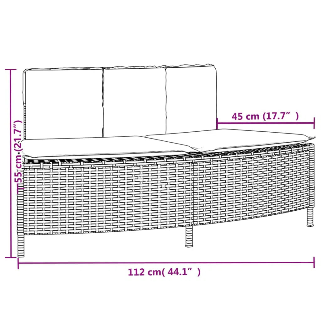 Surround Hot Tub Bench with cushion Poly Rattan-Grey