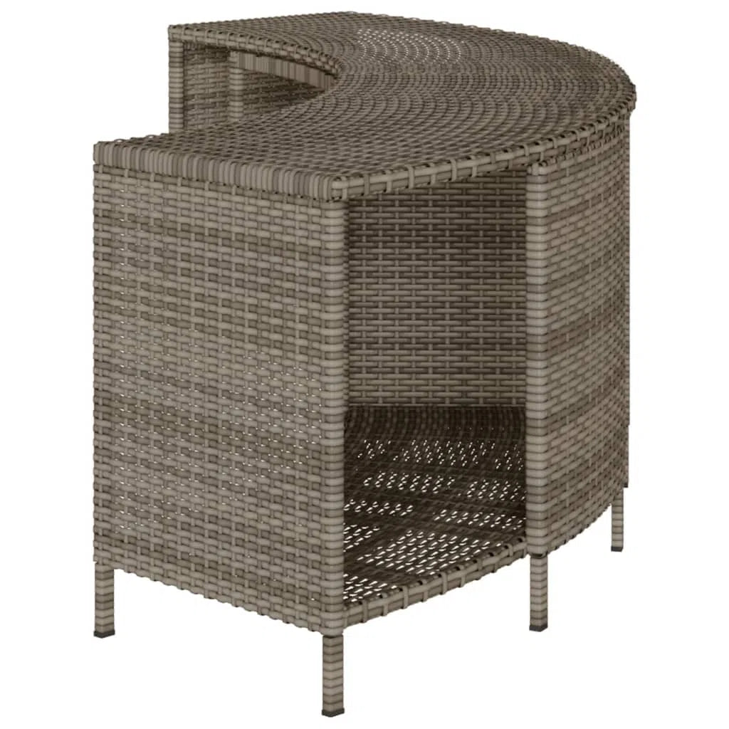 Surround- Poly Rattan storage shelf for round hot tubs- Grey